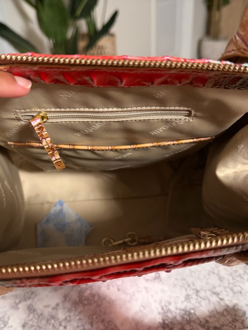 Brahmin Caroline Lakeridge Ombre Melbourne Genuine Leather Satchel - Picture 4 of 4